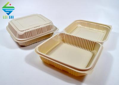 Boîtes de conteneurs de restauration rapide à emporter en bambou compostables biodégradables naturelles