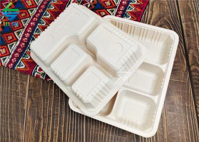 Récipient de nourriture à emporter compostable en matériau biodégradable en bambou à quatre compartiments