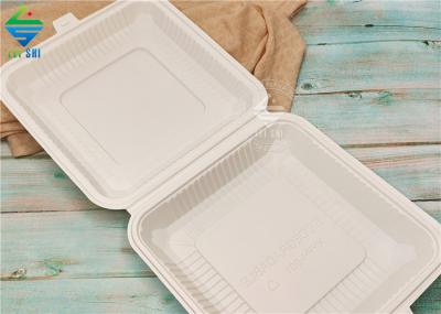 Matériau biodégradable en bambou compostable pas de boîte à lunch couverte en plastique à compartiment unique